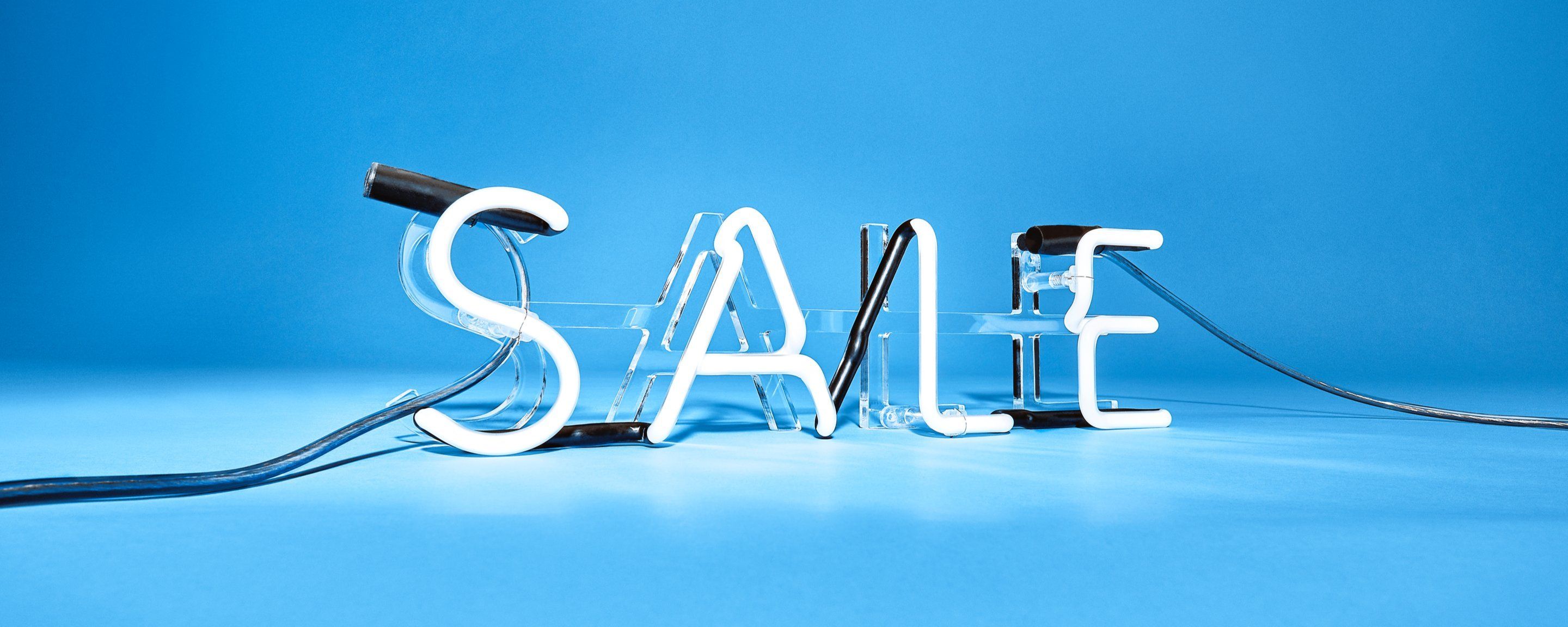 Mulberry Sale in neon letters